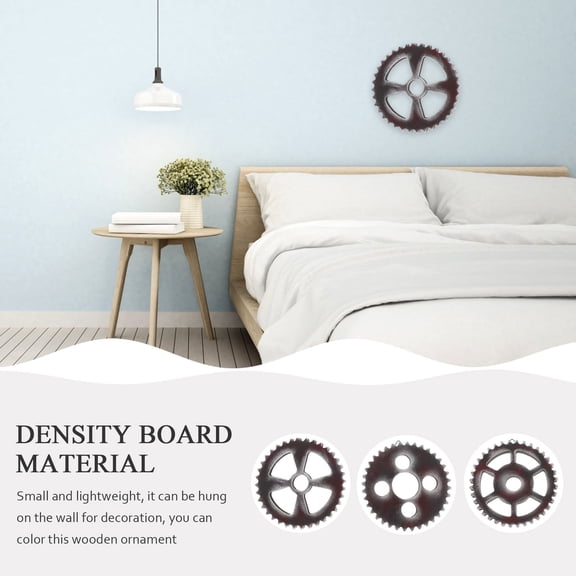 Amosfun 3Pcs Retro Gear Wall Decorations Assorted Color DIY Home Decoration for Homeowners