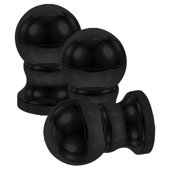 Amosfun 3Pcs Swivel Flag Pole Top Ball Finial Black Rotating Flagpole Accessory for Indoor Outdoor Use