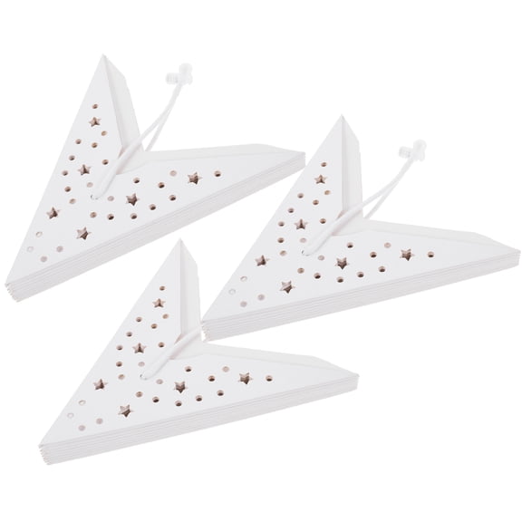 Amosfun 3Pcs White Paper Star Lamp Shade Pendant Hanging Lantern Decoration