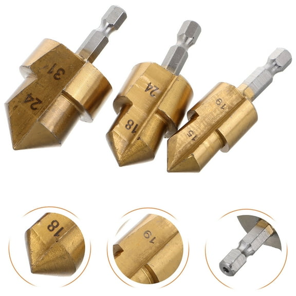 Amosfun 3Pcs Heavy Duty Ppr Lifting Drill Bit Set for Pipeline Installation