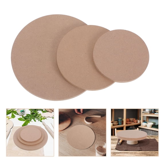 Amosfun 3-Piece Wooden Pottery Trimming Boards Set for Clay Sculpting, High-Density Compressed Wood Tools for Ceramic Art