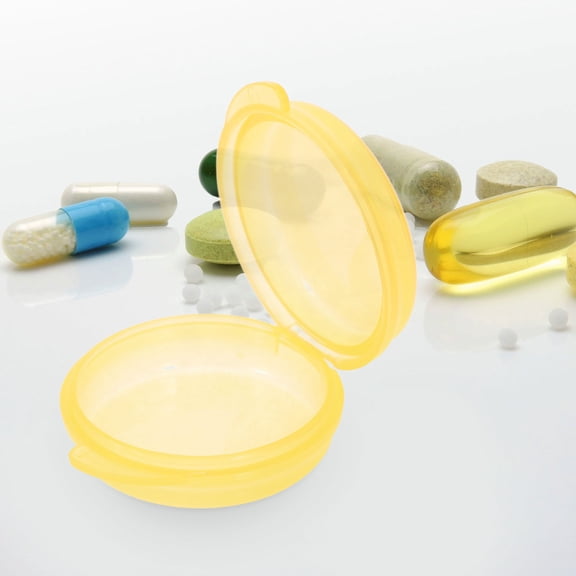 Amosfun Purse Pill Organizer Pill Holder Yellow 3pcs Travel Use