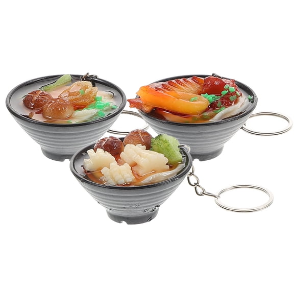 Amosfun 3-Pack Colorful Simulated Noodle Keychains, Portable Backpack Charms, Cute Hanging Decorations for Bags