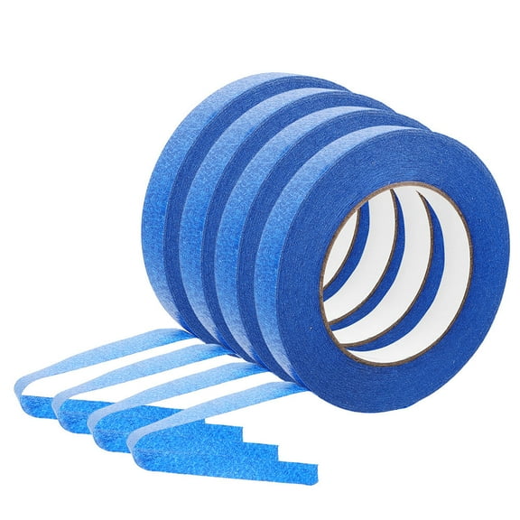 Amosfun 4 Rolls Blue Tape Rolls Crepe Paper Clear Visibility DIY Projects Car Edges Trim