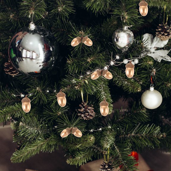 Amosfun 40Pcs Faux Acorn Decorations for Table Centerpiece Wreath Making and Seasonal Decor