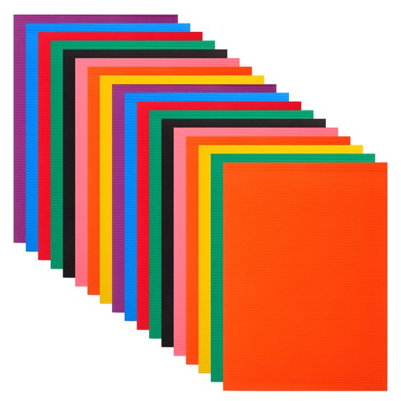 Amosfun 48Pcs Colored Corrugated Paper for Crafts with 3D Texture Assorted Color Cardstock for DIY Projects