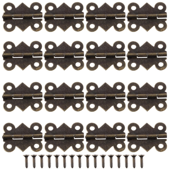 Amosfun 48 Pieces Retro Green Butterfly Hinges for Wooden Boxes and Cabinet Doors, Door Closers
