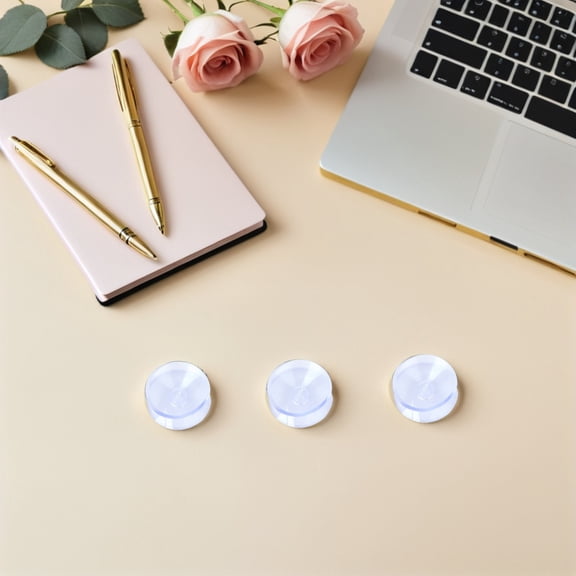Amosfun 48Pcs Transparent Glass Table Top Bumpers with Strong Suction for Indoor Use