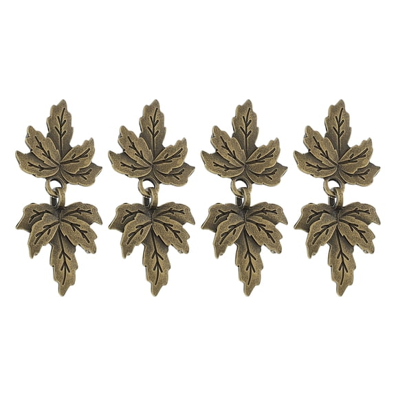 Amosfun 4Pairs Vintage Style Coffee Alloy Cape Cloak Clasps Maple Leaf Cardigan Clip Fastener for Clothing