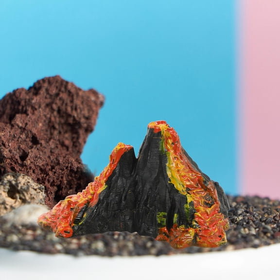 Amosfun 4Pcs Artistic Simulated Volcano Decor for Aquarium Fish Hiding Place and Garden Display