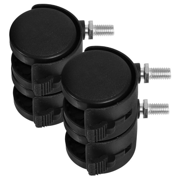 Amosfun 4Pcs Black Swivel Caster Wheels with Locking Brake for Chairs Desks and Metal Racks