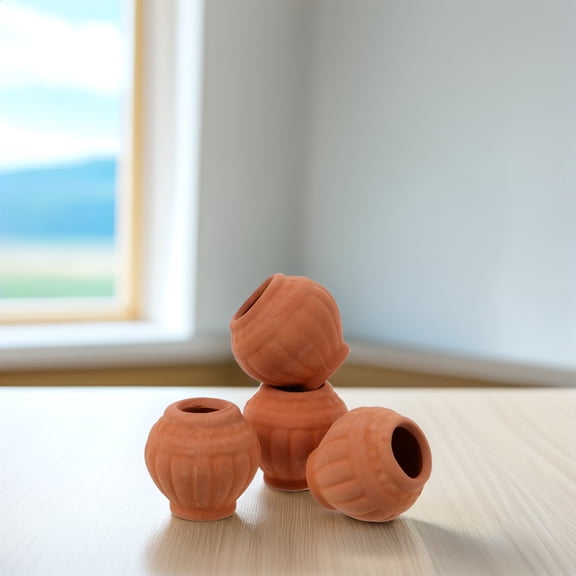 Amosfun 4Pcs Chocolate Terracotta Planter Small Clay Pots for Succulent Plants and Garden Use