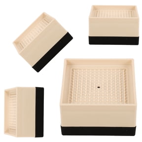 Amosfun Set of 4 Resin Bed Risers with Non- Pads for Furniture and Home Stability