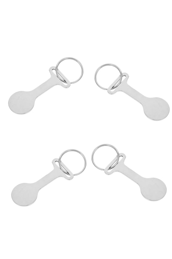 Amosfun 4Pcs Durable Stainless Steel Shopping Cart Coin Keychain Quarter Holder Portable