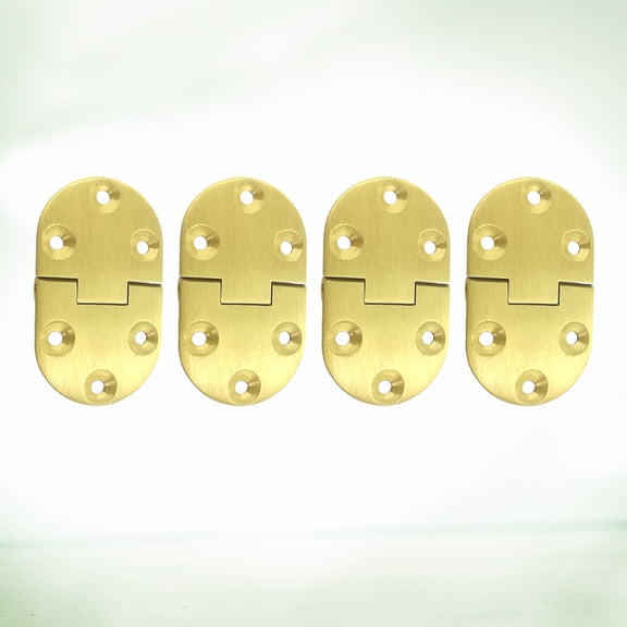 Amosfun 4Pcs Folding Spring Hinge in Golden Copper for Smooth Quiet Door Closure At Home
