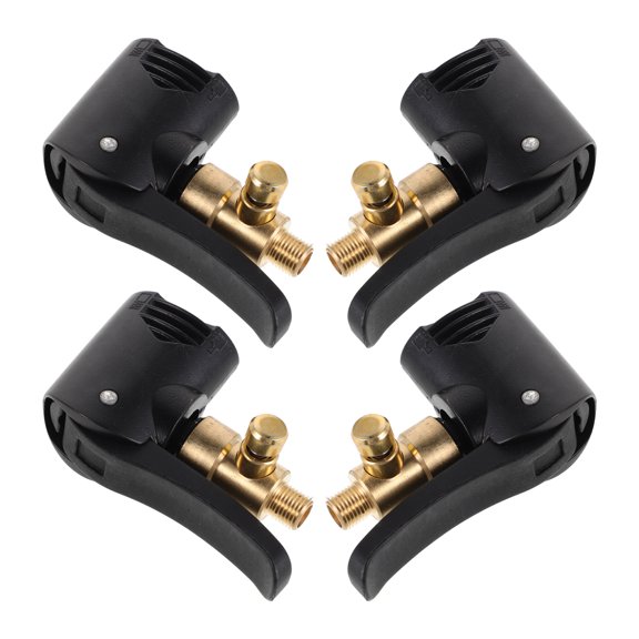 Amosfun 4Pcs Heavy Duty Brass Tire Valve Adapter with Locking Mechanism for Automotive Use