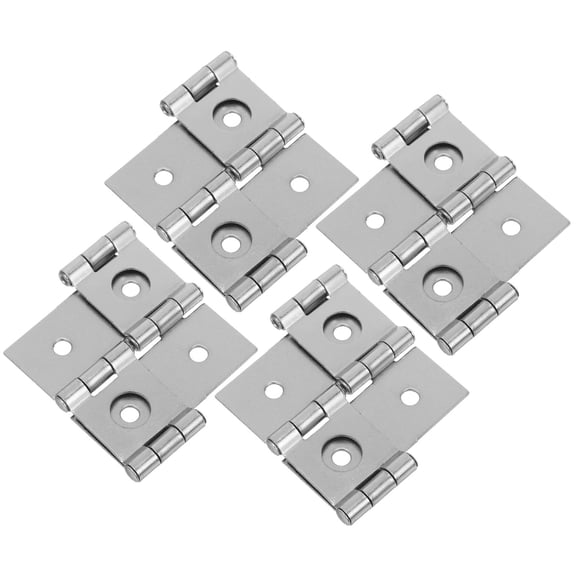 Amosfun 4Pcs Heavy Duty Iron Double Swing Hinges Plated Silver Finish for Exterior and Interior Door Installation