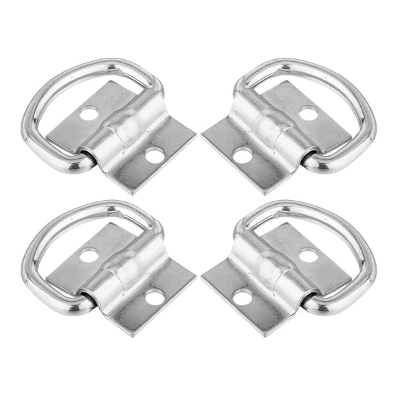 Amosfun 4Pcs Heavy Duty Plated Silver Trailer Tie Down Rings for Truck Bed Cargo Security