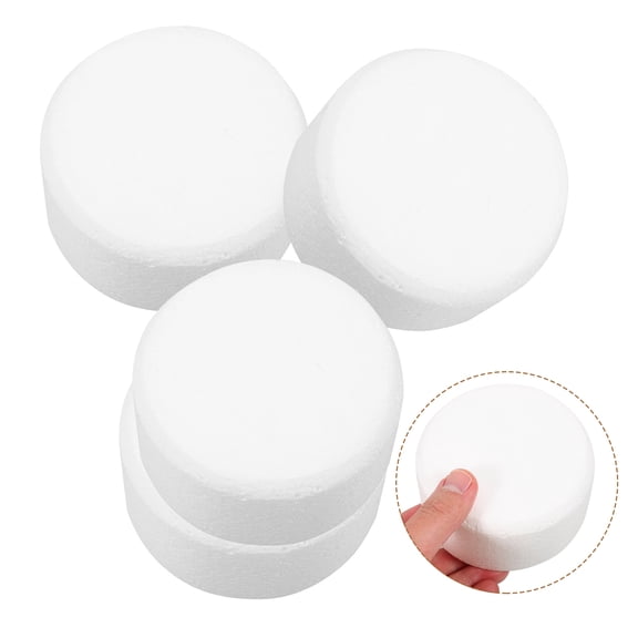 Amosfun Pretend Cake Display Foam Cake Dummy White 4Pcs