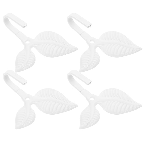 Amosfun 4Pcs White Decorative Leaf Wall Hooks Multi Functional for Coats Hats Bags Towels