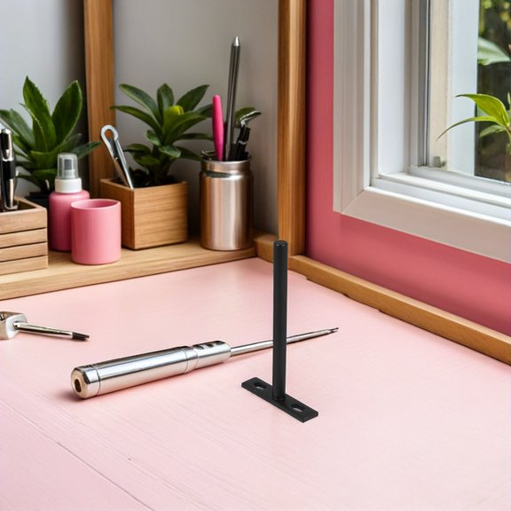 Amosfun 4Pcs Metal Floating Shelf Hardware with Hidden Floating Design Matte Black for Home Organization
