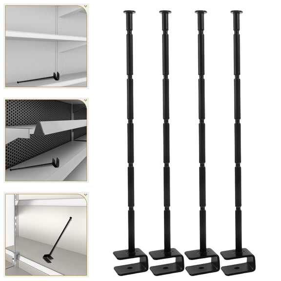Amosfun 4Pcs Metal Hooks for Garage Wall Storage Black Square Tube Beam Hangers for Home Use