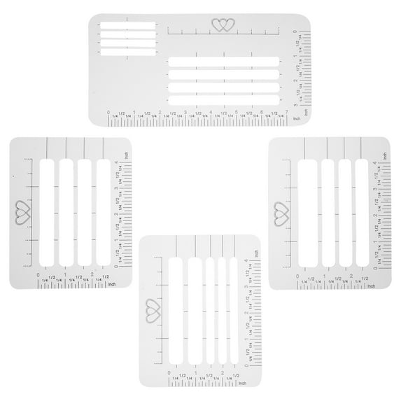 Amosfun 4Pcs Envelope Stencil Template Set Light Grey PP Material for Letter Addressing with 4 Design Styles