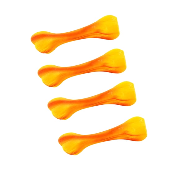 Amosfun 4Pcs Pet Interactive Toys Chewing Toys Rubber Yellow for Dog