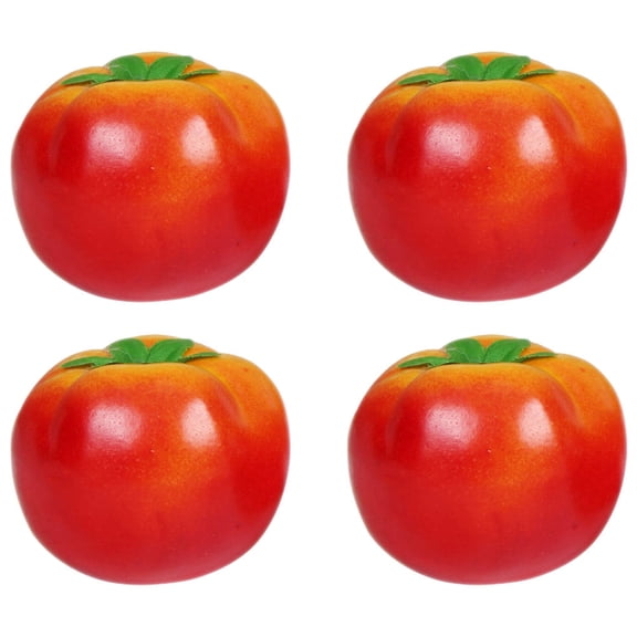 Amosfun Red Foam Tomato Decorative Vegetable Model Set, 4 Pieces Realistic Home and Kitchen Decor