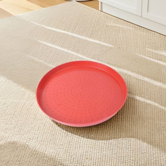Amosfun 4Pcs Red Plastic Feeding Tray Set Non Slip Poultry Feeding Pan Suitable for Chicks
