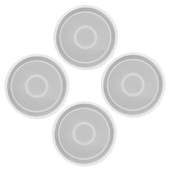 Amosfun 4Pcs Silicone Tea Coasters Mould White Round Coaster DIY Craft Making