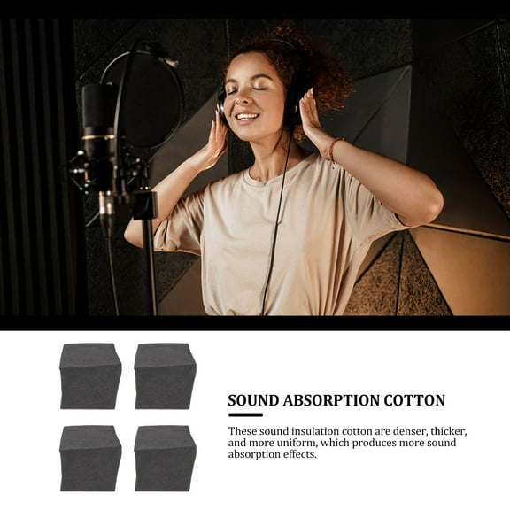 Amosfun 4Pcs Thick Sound Absorbing Material Acoustic Block for Home Studio Noise Control