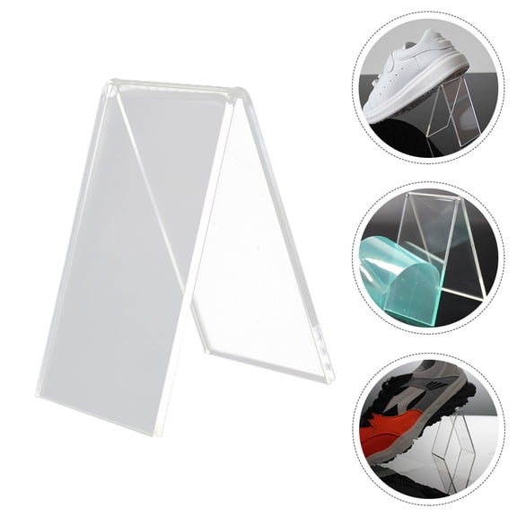 Amosfun 4Pcs Transparent Acrylic Shoe Display Riser for Retail Store Display, V Type Space Saving