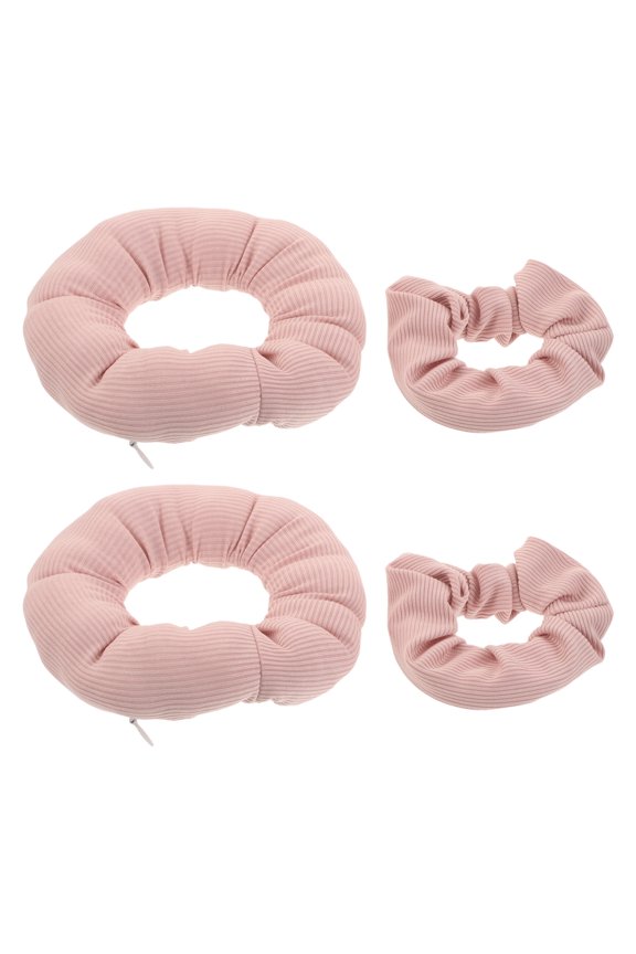 4Pcs Travel Scrunchies with Zippered Storage Pocket for Hands Free Essentials Carry