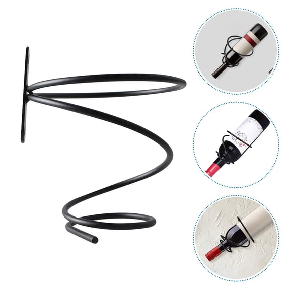 Amosfun 4Pcs Upside Down Bottle Holder Black Metal For Kitchen Use