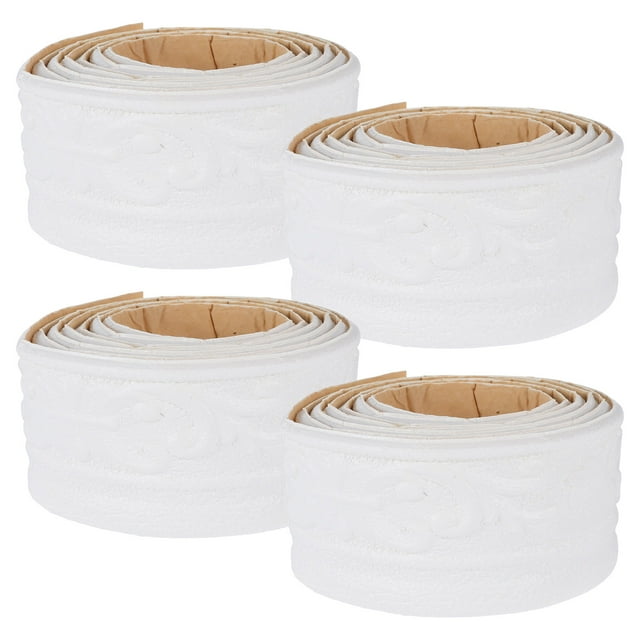 Amosfun 4pcs 3D SelfAdhesive Wall Edging Wall Trim Molding Beige for
