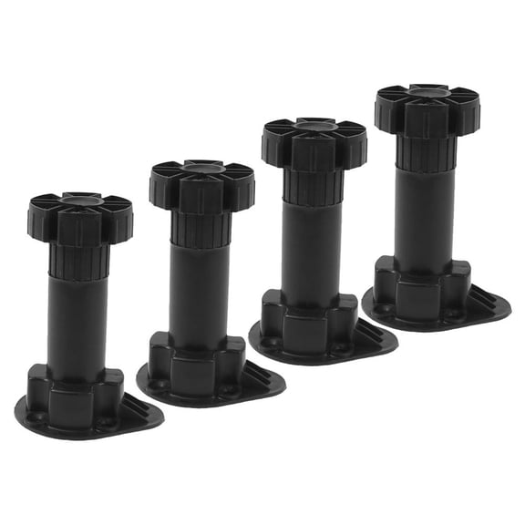 Amosfun 4-Pack Black Plastic Couch Risers for Sofa and Chair, Round Furniture Leg Extenders