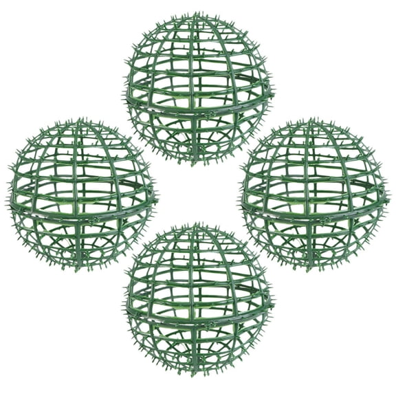 Amosfun 4Pcs Green Plastic Flower Arrangement Cage Sturdy Topiary Frames for Party and Garden Use