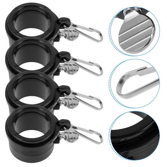 Amosfun 4-Pack Flag Clips for Flagpole with Plastic , Anti- Design for Outdoor Use and Easy Installation