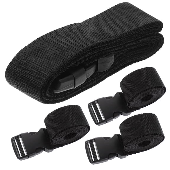 Amosfun 4Pcs Retractable Ratchet Buckle Utility Straps Black Adjustable Packing Straps for Home