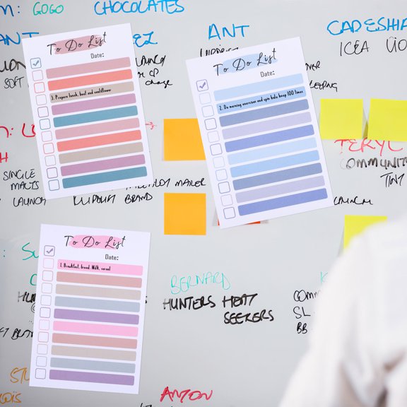 Amosfun 4pcs Self Stick Memo Pads Notepad Daily Planner Office Desk Accessories