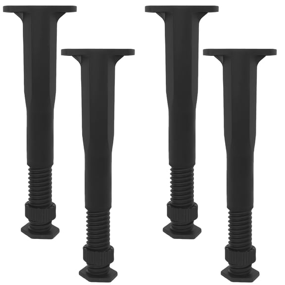 Amosfun Adjustable Bed Legs T-Shape PP Black Enhanced Stability for Home 4Pcs