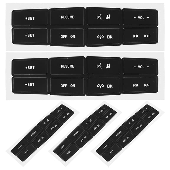 Amosfun 5-Pack Black Steering Wheel Button Repair Stickers PVC for Car Interior Control Panel