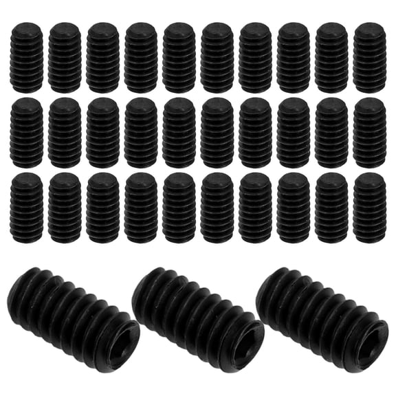 Amosfun 50Pcs Black Hexagonal Socket Grub Screws with Flat Point for Precise Positioning