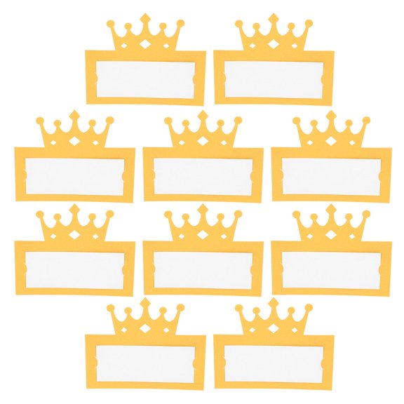Amosfun 50Pcs Party Place Cards in Golden Paper with Elegant Crown Design for Table Name Signs