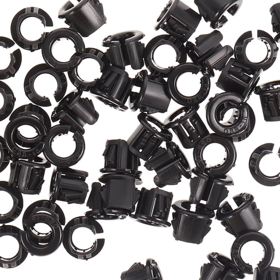 Amosfun 50Pcs Snap in Hose Bushing Black Durable Pa66 Cable Mounting Protector