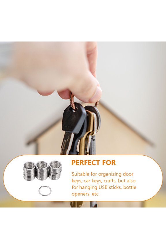 50Pcs Split Rings for Keychains Stainless Steel Silver Bottle Openers Craftsmen
