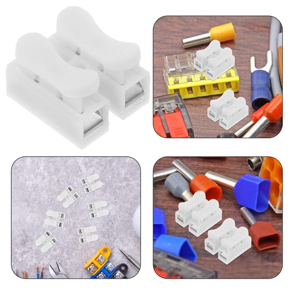 Amosfun 55pcs Cable Connectors for Electric Wire Connector White Plastic Electrical Wiring Quick Connection