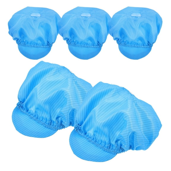 Amosfun 5-Pack Anti-Static Polyester Work Caps for Painting, Workshop, and Industrial Use