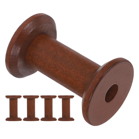 Amosfun 5 Pcs Antique Wooden Sewing Spools, Vintage Thread Bobbins for Yarn Winding, Embroidery, Quilting and Crafts